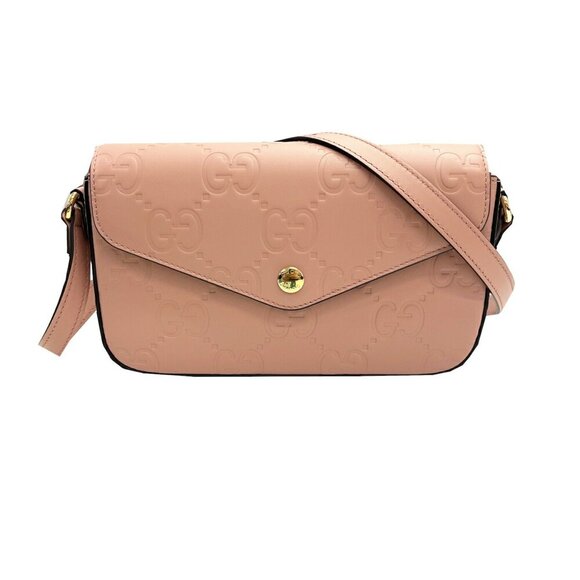 Gucci Handbags - GUCCI Pink Leather Shoulder Bag